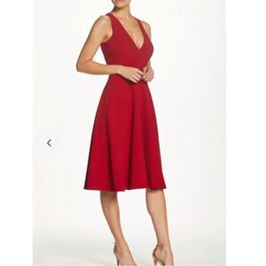 Dress the Population Catalina Fit and Flare Cocktail Dress Garnet| XXL
